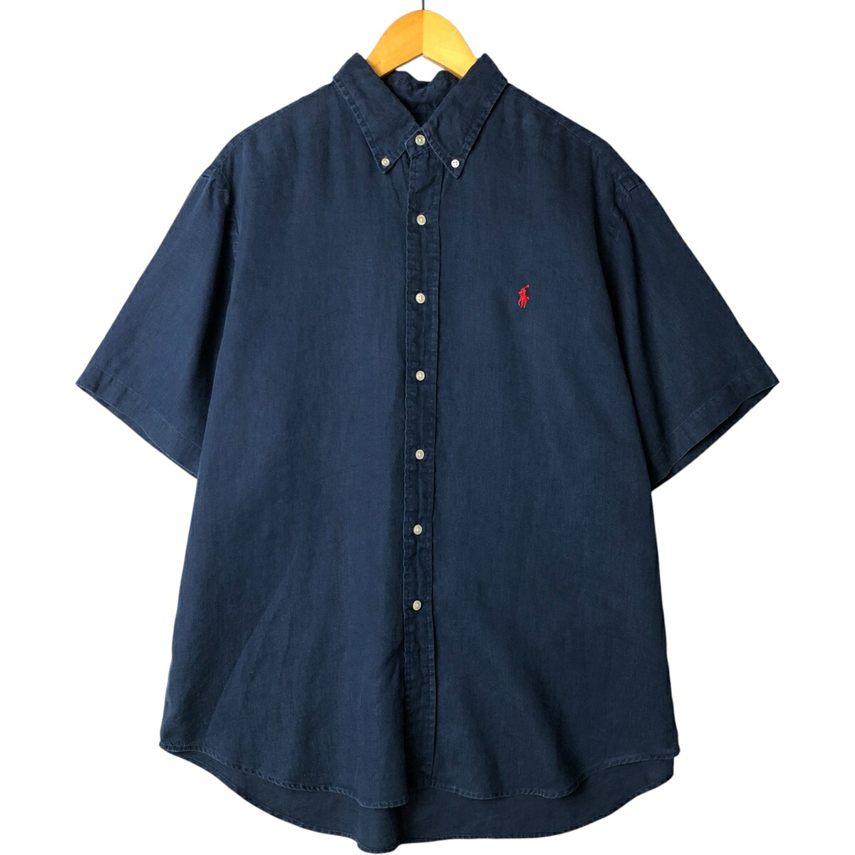 古着 ラルフローレン Ralph Lauren CLASSIC FIT 半袖 リネン ボタンダウンシャツ メンズXL相当 /eaa576961 【中古】 【250816】