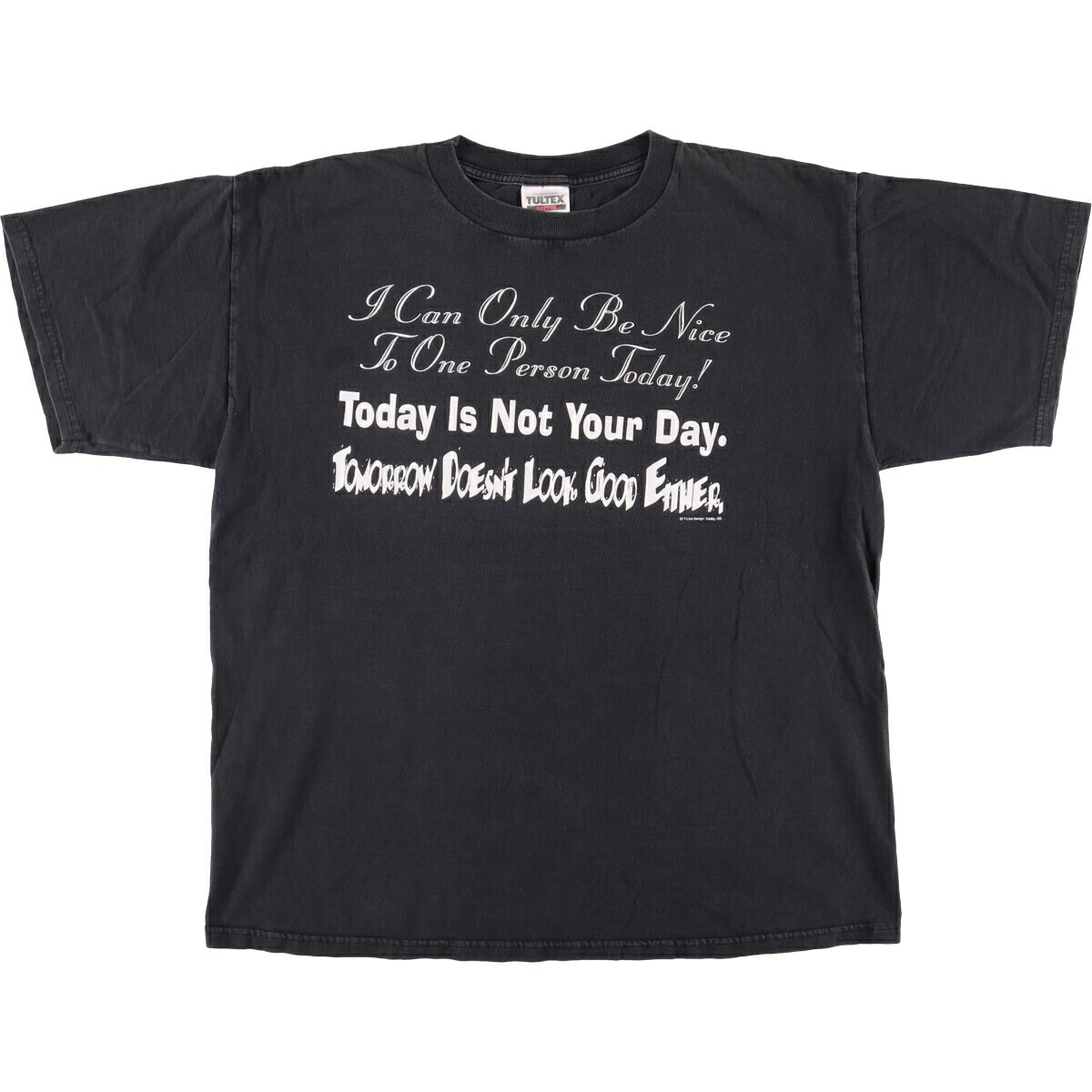 古着 90'S タルテックス TULTEX メッセージプリントTシャツ メンズXL相当 ヴィンテージ /eaa577109 【中古】 【250907】 【SS2603_30】