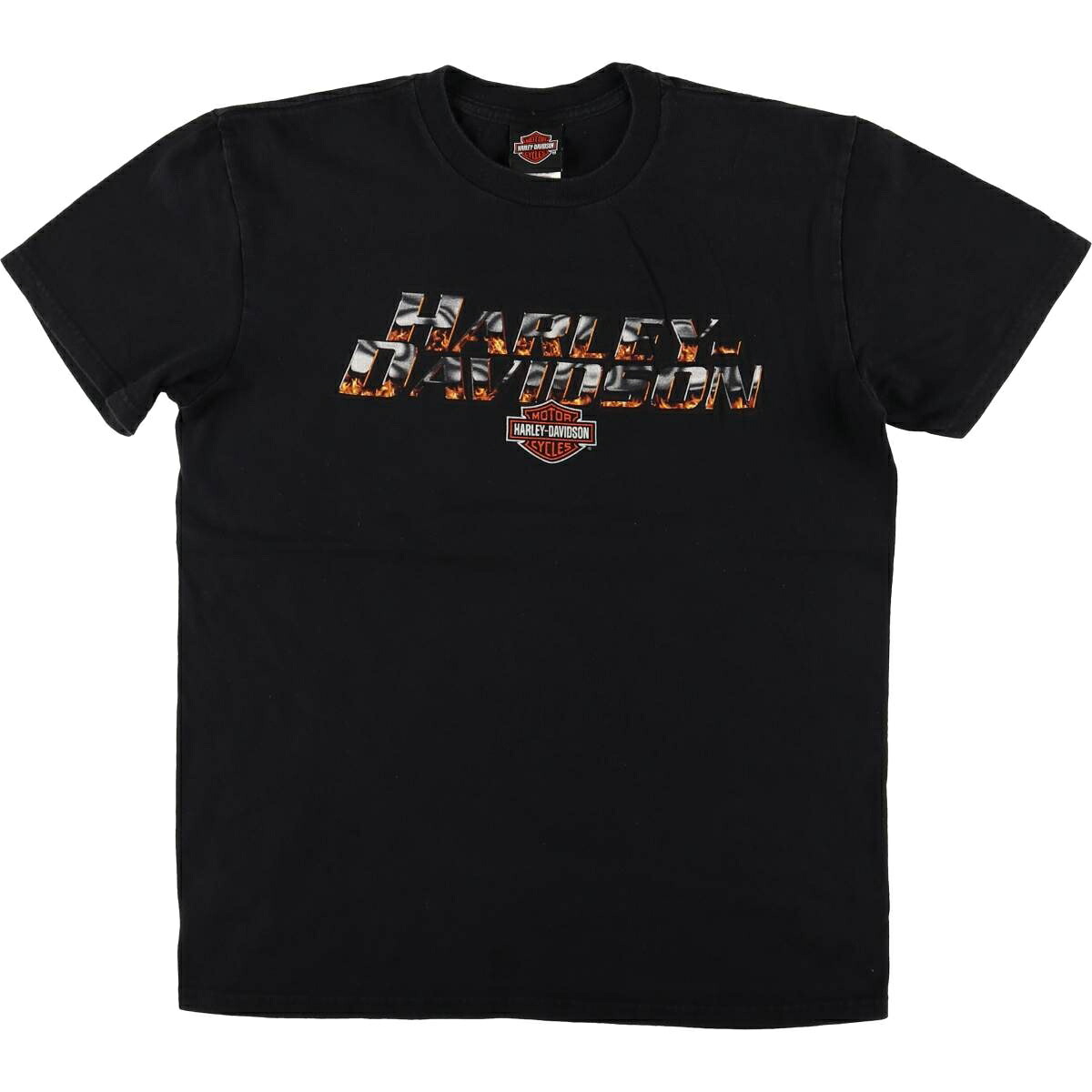 古着 00'S ハーレーダビッドソン Harley-Davidson 鷲柄 イーグル柄 ファイヤーパターン モーターサイクル バイクTシャツ メンズL相当 /eaa577289 【中古】 【250829】