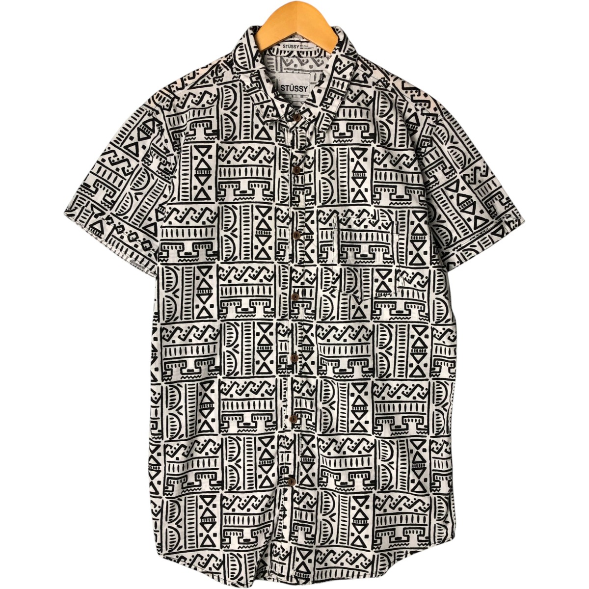 古着 ステューシー STUSSY 総柄 半袖 コットンシャツ メンズM相当 /eaa579811 【中古】 【250903】