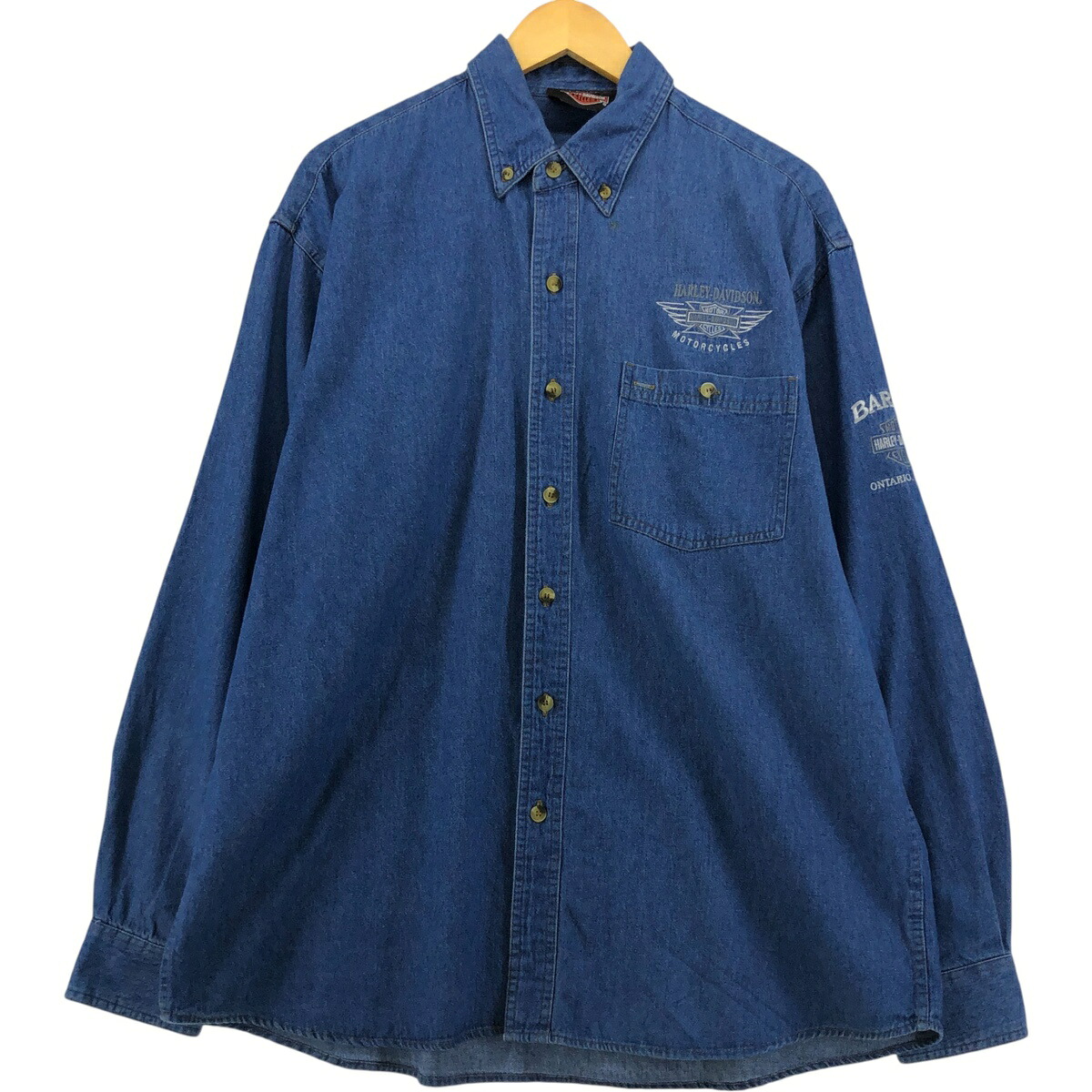 古着 ハーレーダビッドソン Harley-Davidson 長袖 ボタンダウンデニムシャツ メンズL相当 /eaa580716 【中古】 【250904】 【SS2603_10】