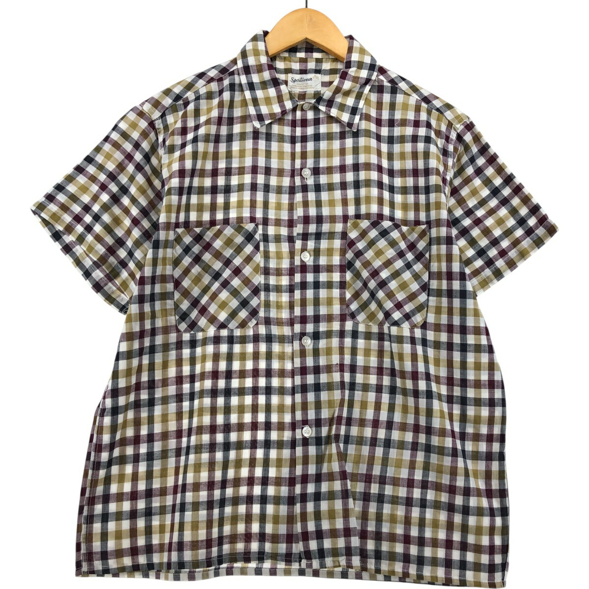 古着 70'S Sportswear 半袖 コットン チェックシャツ ボックスシャツ メンズM相当 ヴィンテージ /eaa580768 【中古】 【250826】