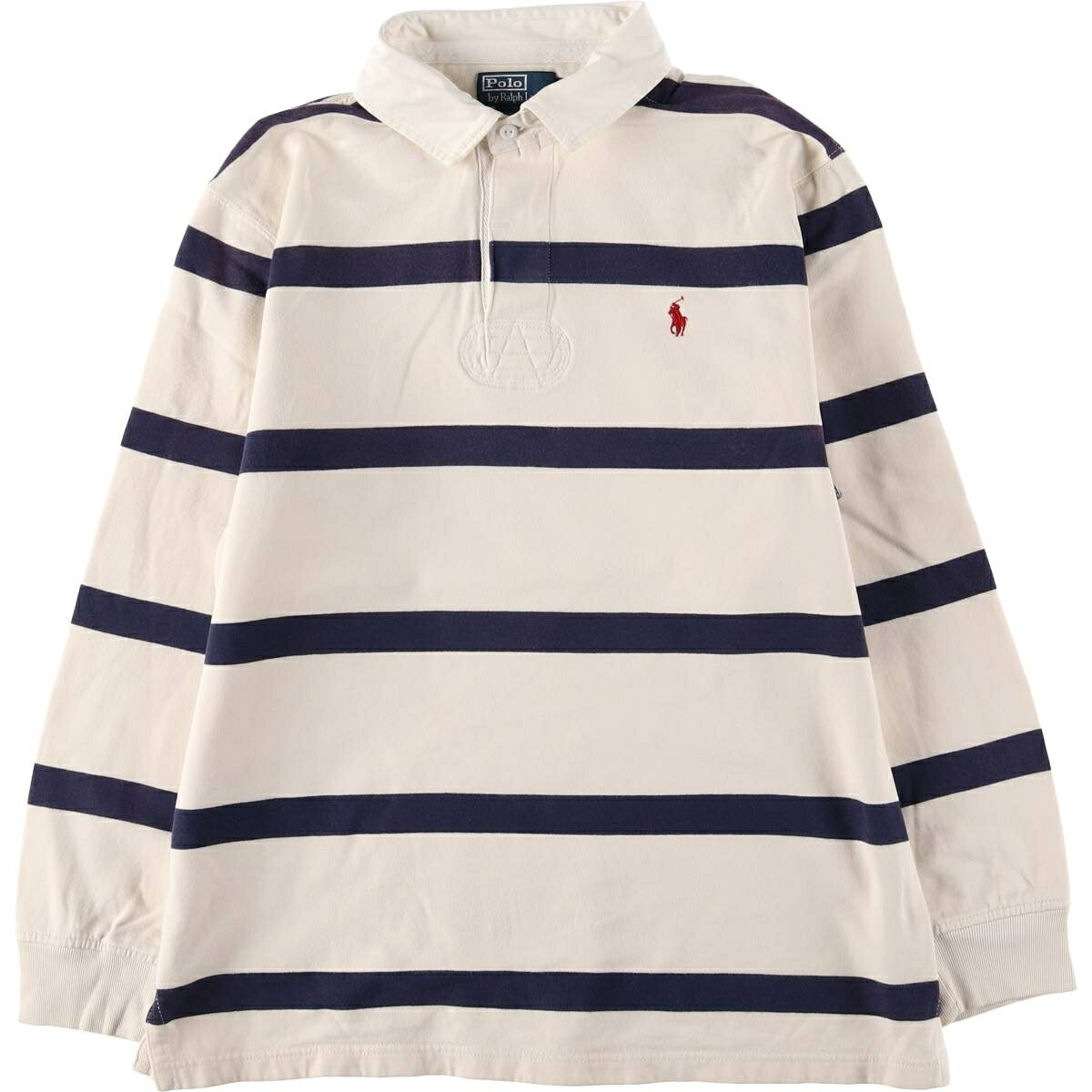 古着 ラルフローレン Ralph Lauren POLO by Ralph Lauren CUSTOM FIT ボーダー柄 長袖 ラガーシャツ メンズXL相当 /eaa581131 【中古】 【250915】 【SS2603_10】