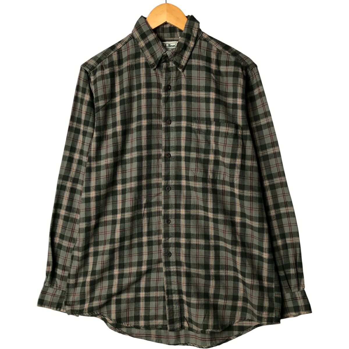 古着 80~90'S エルエルビーン L.L.Bean 長袖 ボタンダウン フランネルチェックシャツ USA製 メンズM相当 ヴィンテージ /eaa581721 【中古】 【250912】 【SS2603_10】