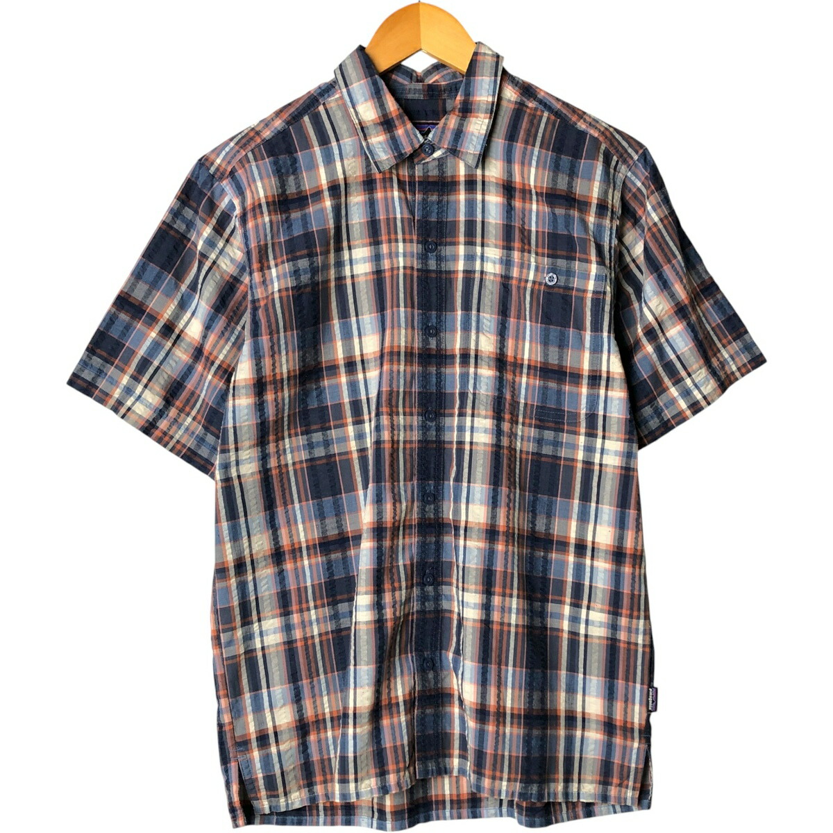 古着 パタゴニア Patagonia 53004SP18 半袖 チェックシャツ メンズM相当 ボックスシャツ シアサッカー /eaa581863 【中古】 【250919】