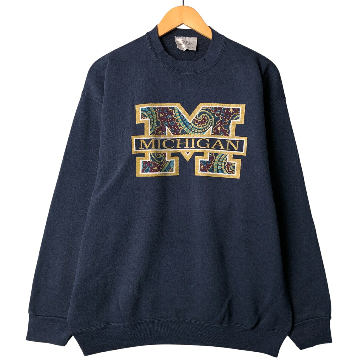 古着 90'S GENUS MICHIGAN ミシガン大学 カレッジスウェットシャツ トレーナー USA製 メンズXL相当 ヴィンテージ /eaa584360 【中古】 【250922】 【SS2603_10】