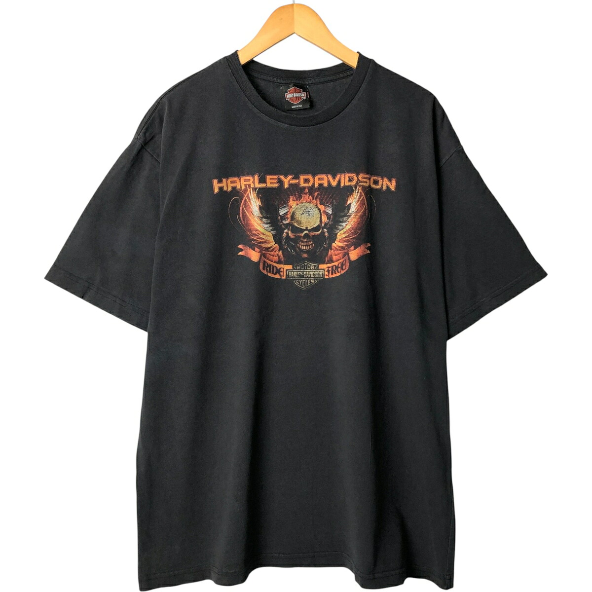 古着 00'S ハーレーダビッドソン Harley-Davidson ドクロ柄 スカル柄 モーターサイクル バイクTシャツ USA製 メンズXL相当 /eaa584391 【中古】 【250928】