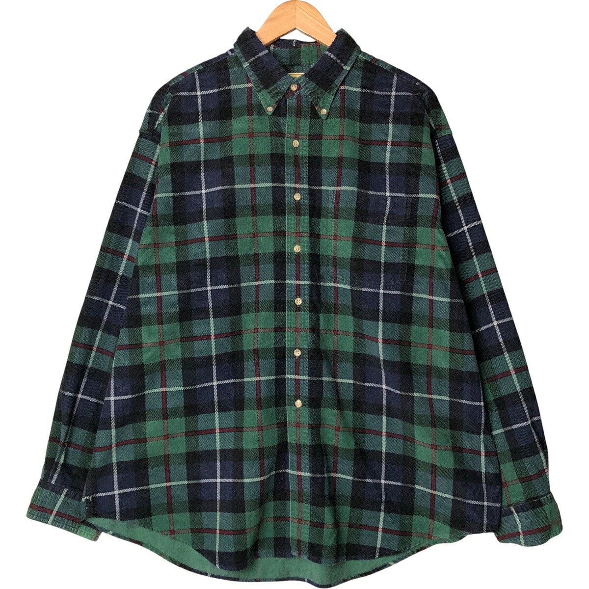 古着 80~90'S エルエルビーン L.L.Bean チェック柄 長袖 ボタンダウン コーデュロイシャツ メンズXL相当 ヴィンテージ /eaa584511 【中古】 【250926】 【SS2603_10】