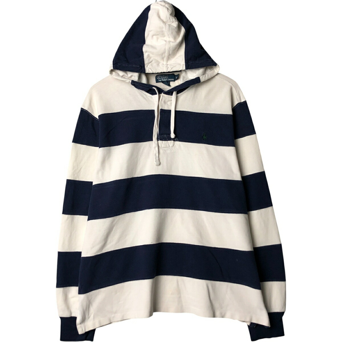 古着 ラルフローレン Ralph Lauren POLO by Ralph Lauren ボーダー柄 フード付き 長袖 ラガーシャツ メンズXL相当 /eaa584716 【中古】 【250913】 【SS2603_10】 7,709円