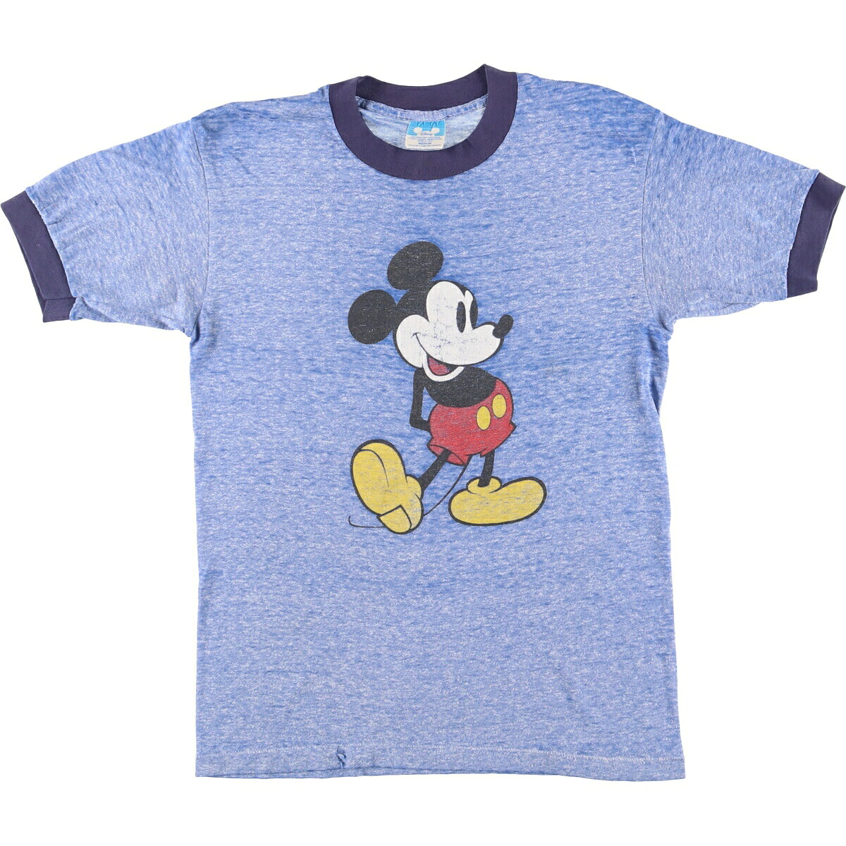古着 80'S ディズニー MICKEY.INC MICKEY MOUSE ミッキーマウス リンガーTシャツ USA製 メンズM相当 ヴィンテージ /eaa585578 【中古】 【250929】