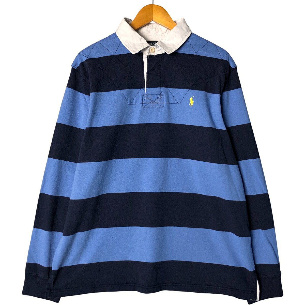 古着 ラルフローレン Ralph Lauren CUSTOM FIT ボーダー柄 長袖 ラガーシャツ メンズXL相当 /eaa586583 【中古】 【251006】 【SS2603_10】