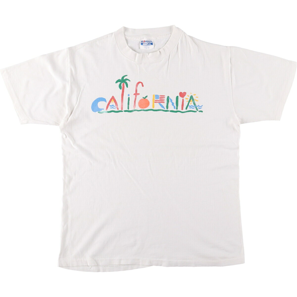 古着 80'S ヘインズ Hanes BEEFY-T 青タグ メッセージプリントTシャツ USA製 メンズL相当 ヴィンテージ /eaa587314 【中古】 【251010】 【SS2603_30】