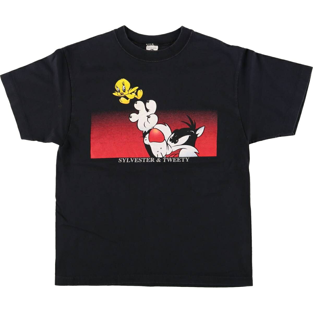 古着 90'S LOONEY TUNES ルーニーテューンズ シルベスターキャット トゥイーティー キャラクタープリントTシャツ USA製 レディースM相当 ヴィンテージ /eaa587810 【中古】 【251004】 【ADEL/アデル】