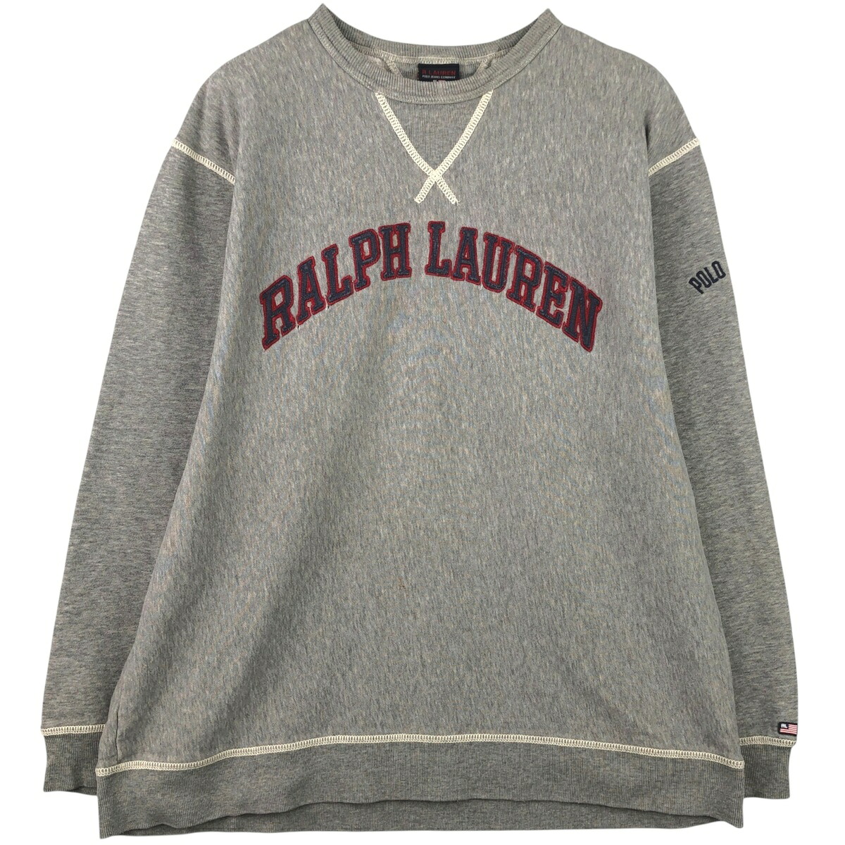 古着 ラルフローレン Ralph Lauren POLO JEANS COMPANY ロゴスウェットシャツ トレーナー メンズL相当 /eaa588259 【中古】 【251017】 【NH-2508】 グレー系 春夏秋冬
