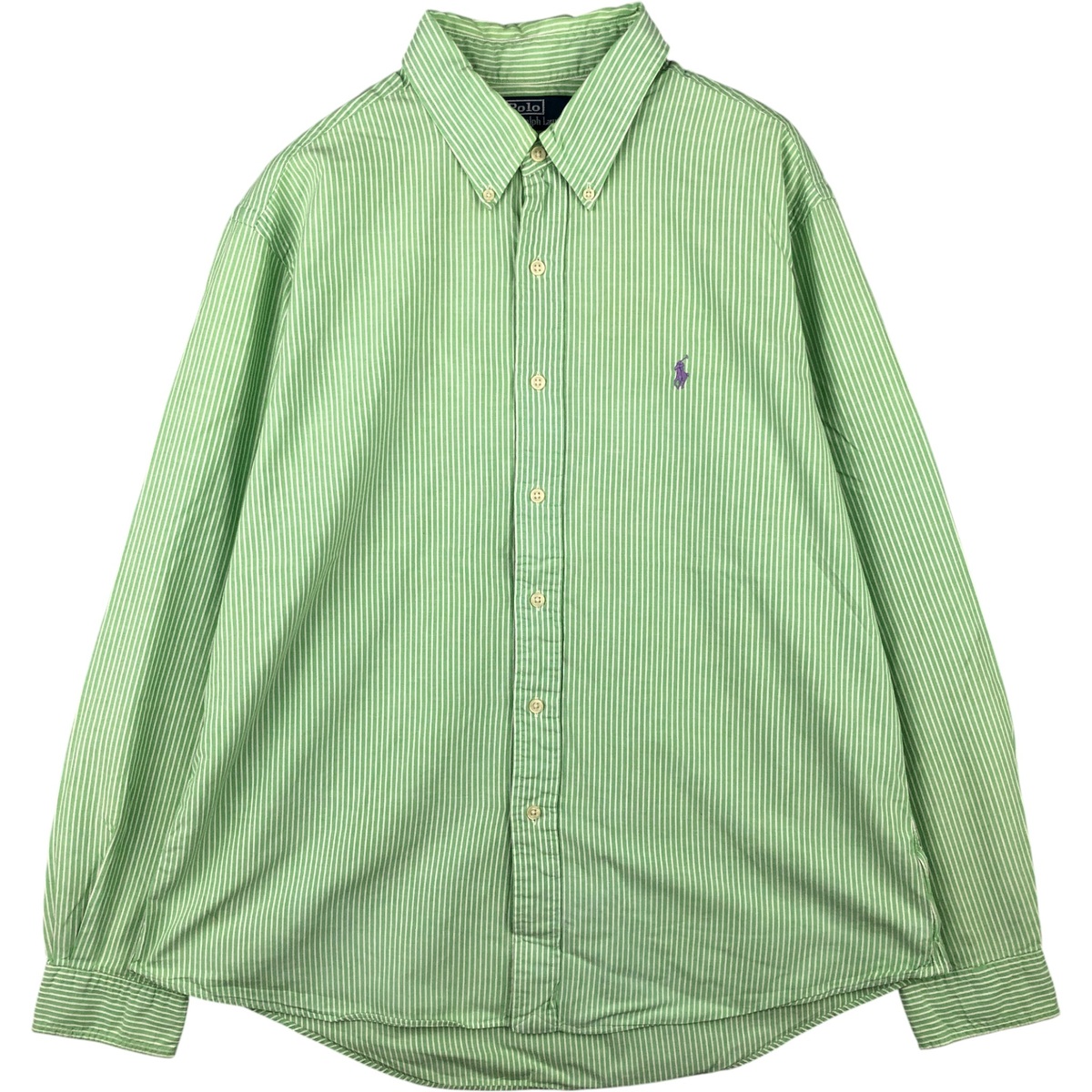 古着 ラルフローレン Ralph Lauren POLO by Ralph Lauren CUSTOM FIT 長袖 ボタンダウンストライプシャツ メンズXL相当 /eaa588495 【中古】 【251017】 【Elulu/エルル】 【NH-2508】