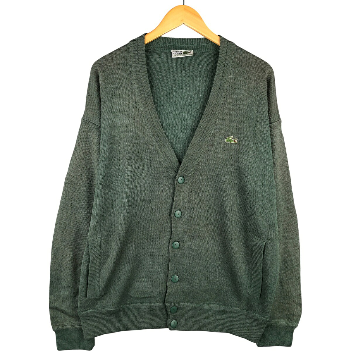 古着 70~80'S ラコステ LACOSTE CHEMISE フレンチラコステ アクリルニットカーディガン スペイン製 メンズM相当 ヴィンテージ /eaa588838 【中古】 【251013】 【SS2603_10】
