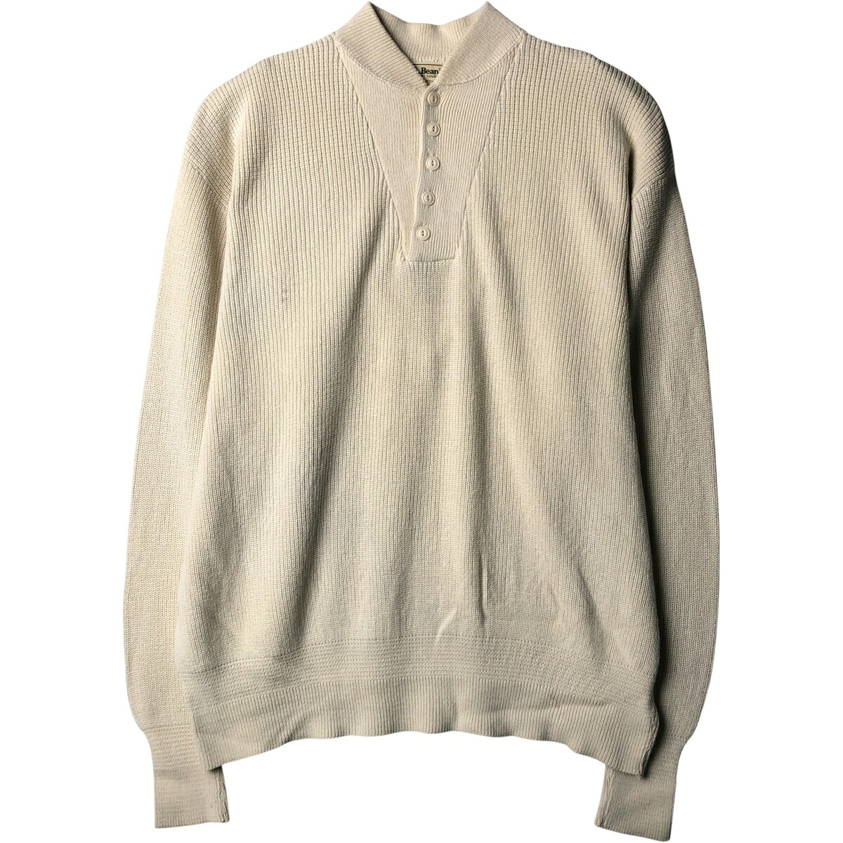 古着 80'S エルエルビーン L.L.Bean ヘンリーネック コットンニットセーター USA製 メンズXL相当 ヴィンテージ /eaa588874 【中古】 【251012】 【NH-2508】 【SS2606_30|古着屋JAM
