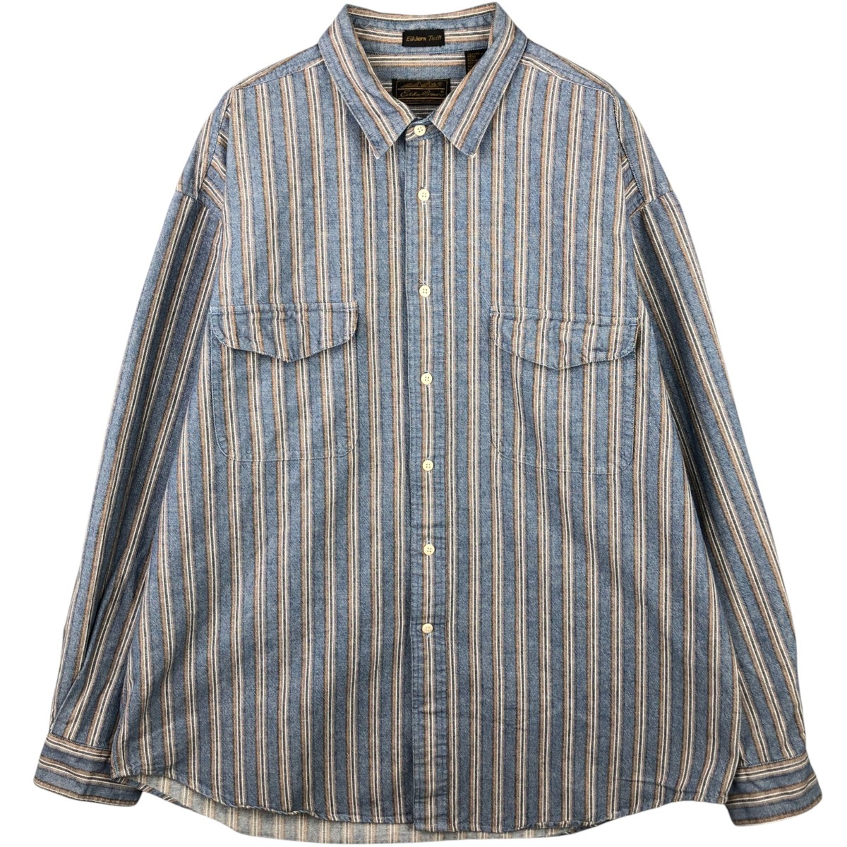古着 80~90'S エディーバウアー Eddie Bauer 長袖 ストライプシャツ メンズXL相当 ヴィンテージ /eaa589067 【中古】 【251017】 【NH-2508】 【SS2603_10】 ブルー系 春夏秋冬