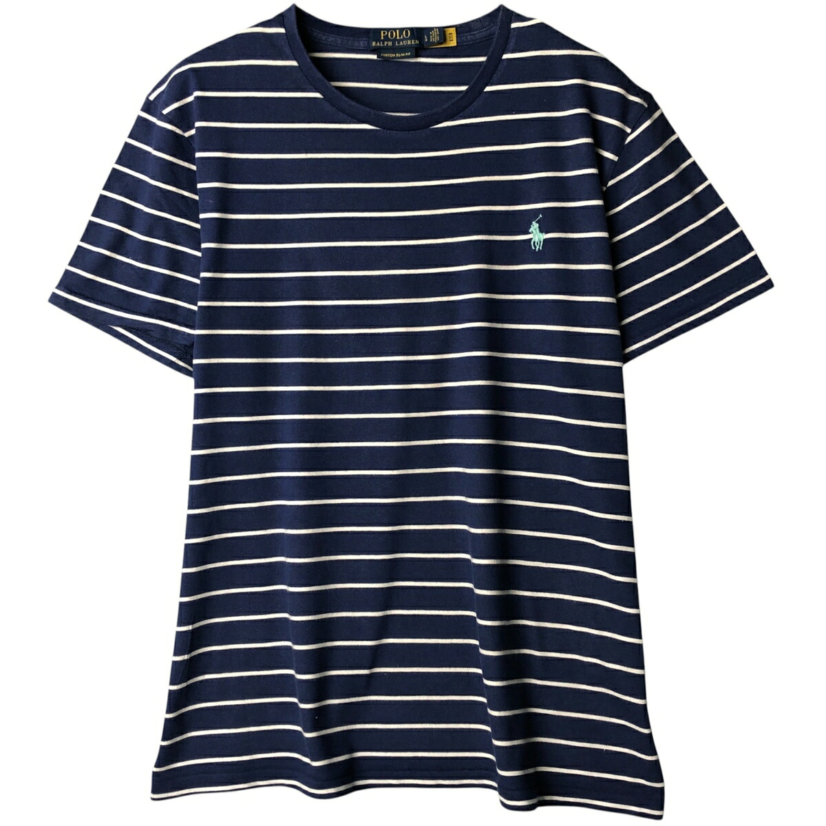 古着 ラルフローレン Ralph Lauren POLO RALPH LAUREN CUSTOM SLIM FIT 半袖 ボーダーTシャツ メンズL相当 /eaa589459 【中古】 【251013】 【NH-2508】