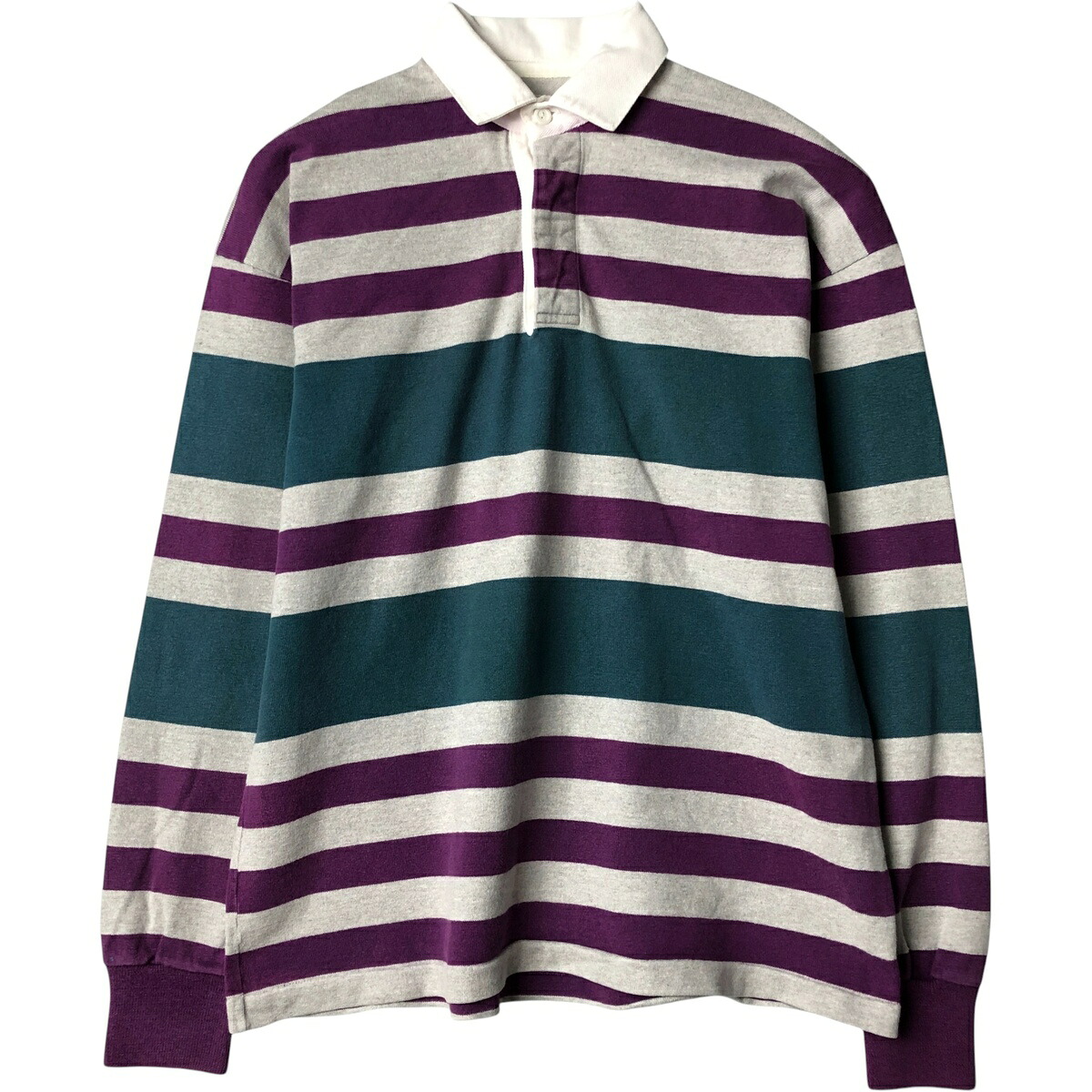 古着 80~90'S エルエルビーン L.L.Bean ボーダー柄 長袖 ラガーシャツ USA製 メンズXL相当 ヴィンテージ /eaa589562 【中古】 【251016】 【NH-2508】 【SS2603_10】