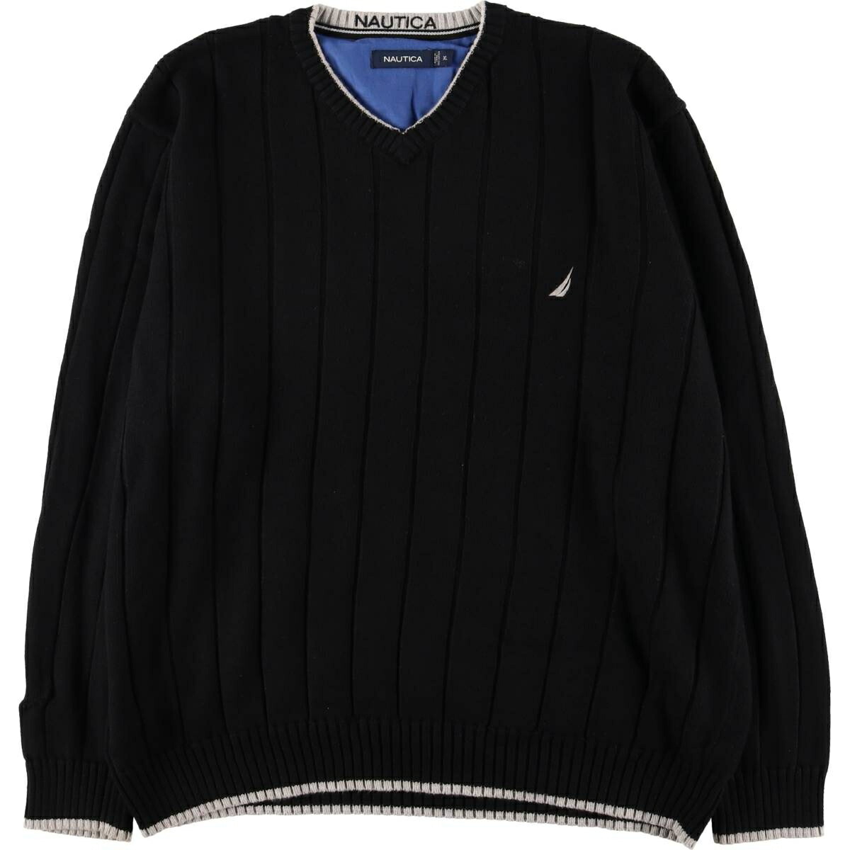 古着 00'S ノーティカ NAUTICA ストライプ柄 Vネック コットンニットセーター メンズXL相当 /eaa589712 【中古】 【251015】 【SS2603_10】
