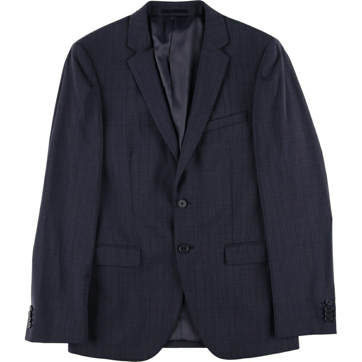 古着 ダナキャランニューヨーク DKNY SLIM FIT チェック柄 グレンチェック ウールテーラードジャケット メンズS相当 /eaa589817 【中古】 【251018】 【SS2603_10】 ネイビー系 春秋冬