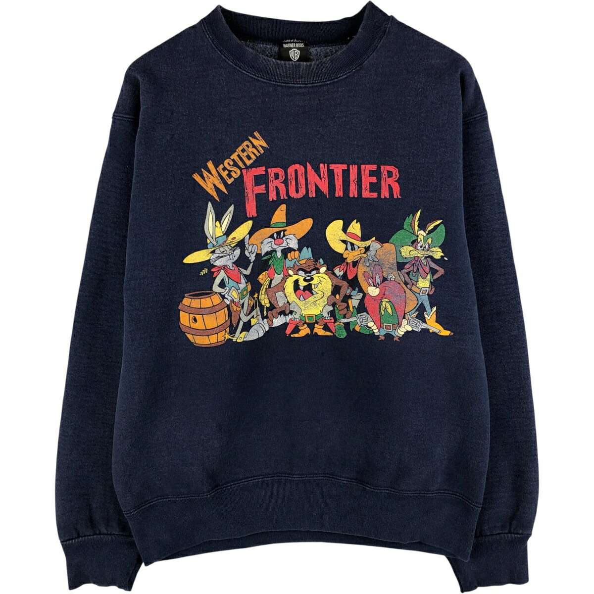 古着 90'S LOONEY TUNES ルーニーチューンズ キャラクタースウェットシャツ トレーナー USA製 メンズS相当 ヴィンテージ /eaa590432 【中古】 【251106】 【NH-2508】 ネイビー系 春夏秋冬