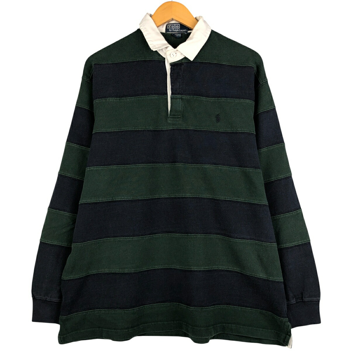 古着 ラルフローレン Ralph Lauren POLO by Ralph Lauren ボーダー柄 長袖 ラガーシャツ メンズL相当 /eaa590765 【中古】 【251110】