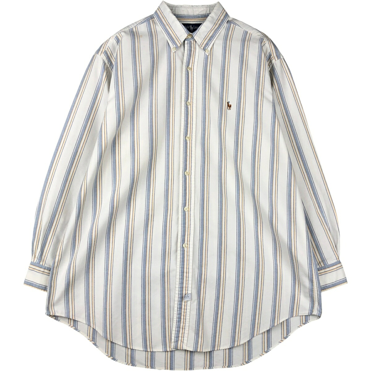 古着 ラルフローレン Ralph Lauren YARMOUTH 長袖 ボタンダウンストライプシャツ メンズL相当 /eaa591723 【中古】 【251019】 【NH-2508】 ホワイト系 春夏秋冬