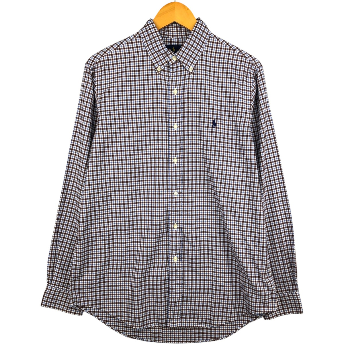 古着 ラルフローレン Ralph Lauren 長袖 ボタンダウンチェックシャツ メンズM相当 /eaa591756 【中古】 【251031】 ブルー系 春夏秋冬