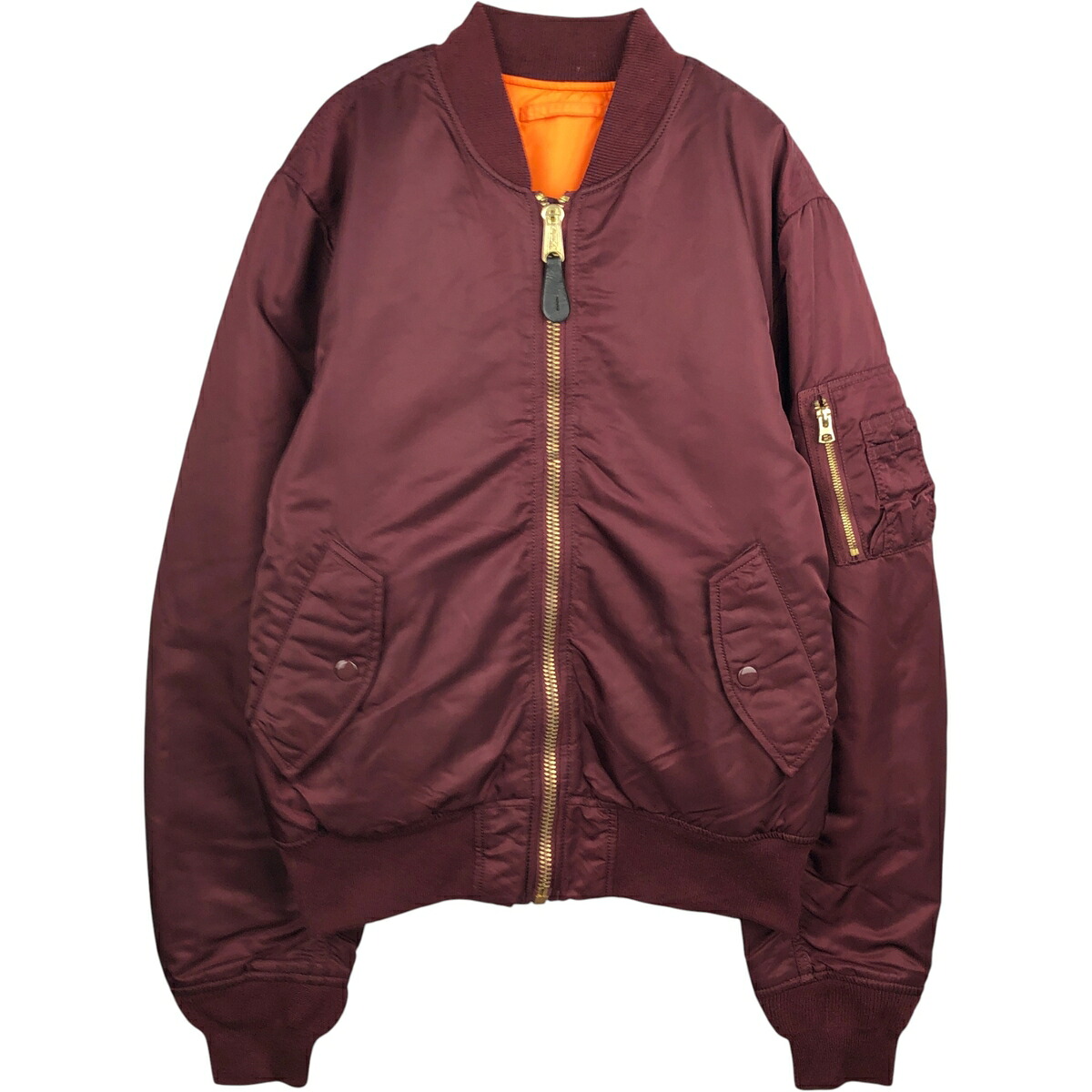 古着 民間品 アルファ ALPHA MA-1タイプ SLIM FIT 中綿入り ミリタリー フライトジャケット メンズL相当 ヴィンテージ /eaa591937 【中古】 【251024】 【NH-2508】 【SS2606_30｜古着屋JAM