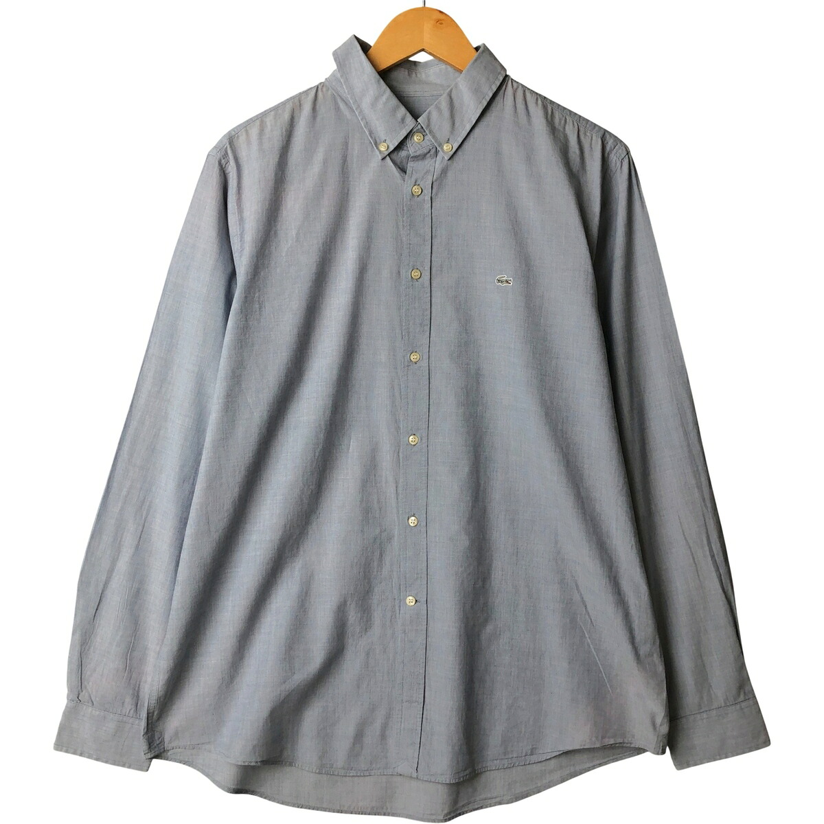 古着 ラコステ LACOSTE REGULAR FIT 長袖 ボタンダウンシャツ 44 メンズL相当 /eaa592555 【中古】 【251107】 ブルー系 春夏秋冬