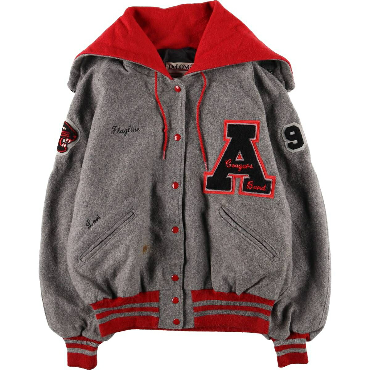 USA製 DeLong セーラーカラースタジャン レターマンジャケット 80年代 楽天市場】古着 80~90年代 デロング DeLONG セーラーカラー ウール