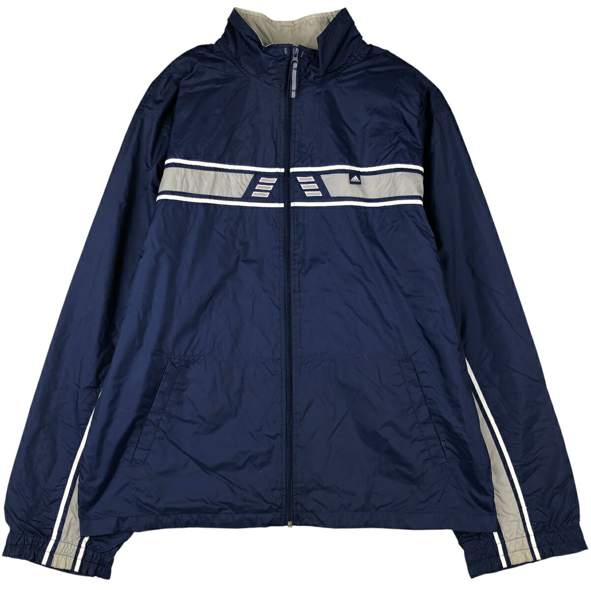 古着 00'S アディダス adidas ナイロンジャケット メンズXL相当 /eaa593652 【中古】 【251115】 【NH-2508】 【SS2603_10】 ネイビー系 春秋冬