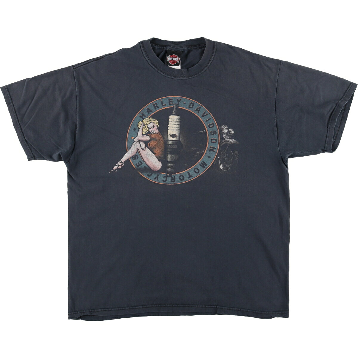 古着 ハーレーダビッドソン Harley-Davidson HANES ピンナップガール モーターサイクル バイクTシャツ USA製 メンズXL相当 /eaa594103 【中古】 【251026】