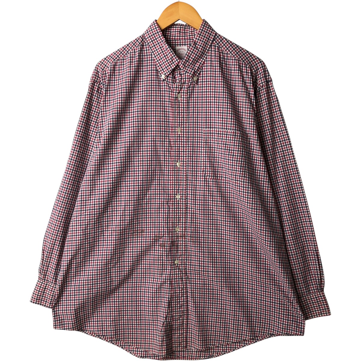 古着 80~90'S ブルックスブラザーズ Brooks Brothers MAKERS ギンガムチェック 長袖 ボタンダウンチェックシャツ USA製 メンズXL相当 ヴィンテージ /eaa594532 【中古】 【251018】 【SS2603_10】 レッド系 春夏秋冬