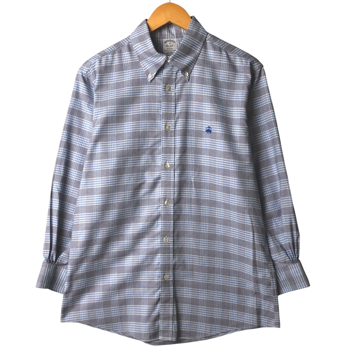 古着 ブルックスブラザーズ Brooks Brothers Est.1818 長袖 ボタンダウンチェックシャツ メンズM相当 /eaa594544 【中古】 【251018】 【SS2603_10】 ブルー系 春夏秋冬