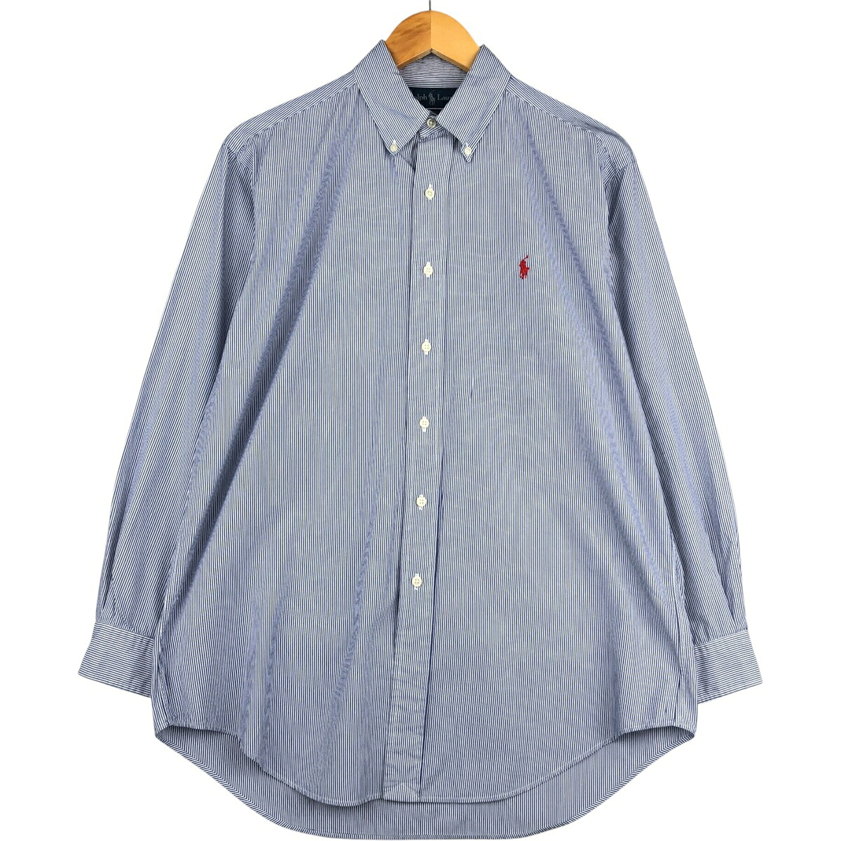 古着 ラルフローレン Ralph Lauren YARMOUTH 長袖 ボタンダウンストライプシャツ メンズM相当 /eaa594559 【中古】 【251017】