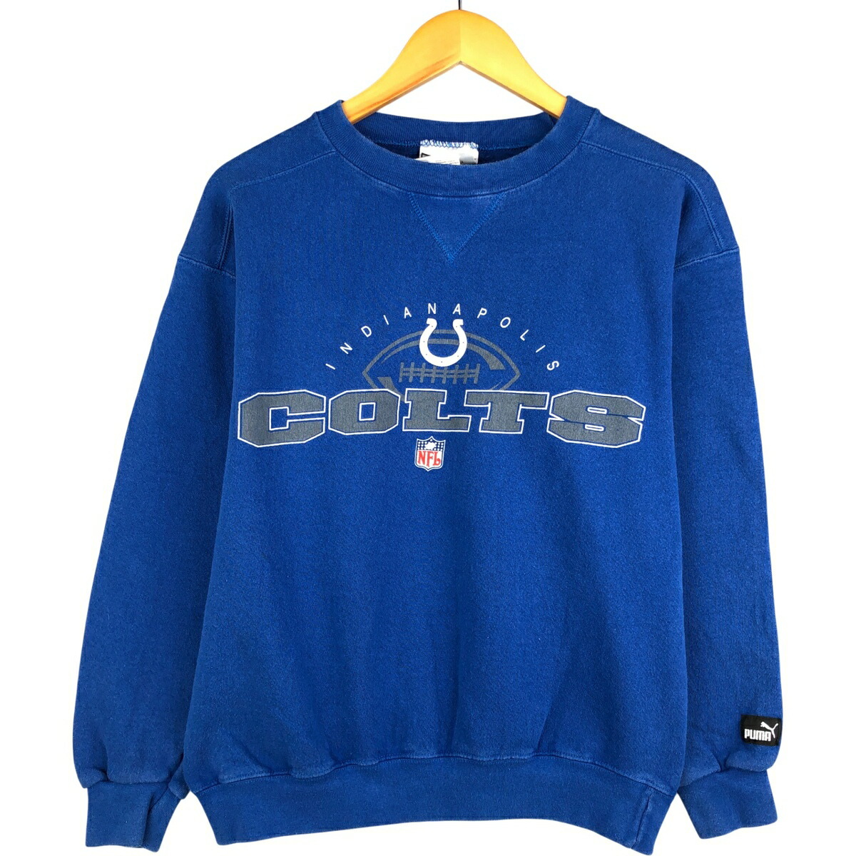 古着 90~00'S プーマ PUMA NFL INDIANAPOLIS COLTS インディアナポリスコルツ プリントスウェットシャツ トレーナー USA製 メンズM相当 /eaa595829 【中古】 【251112】