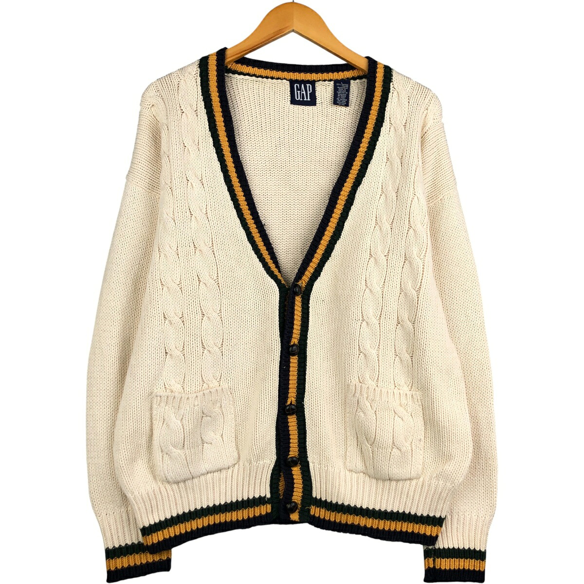 古着 90'S ギャップ GAP オールドギャップ ケーブル編み コットンニットカーディガン メンズL相当 ヴィンテージ /eaa595846 【中古】 【251117】 【SS2606_30|古着屋JAM