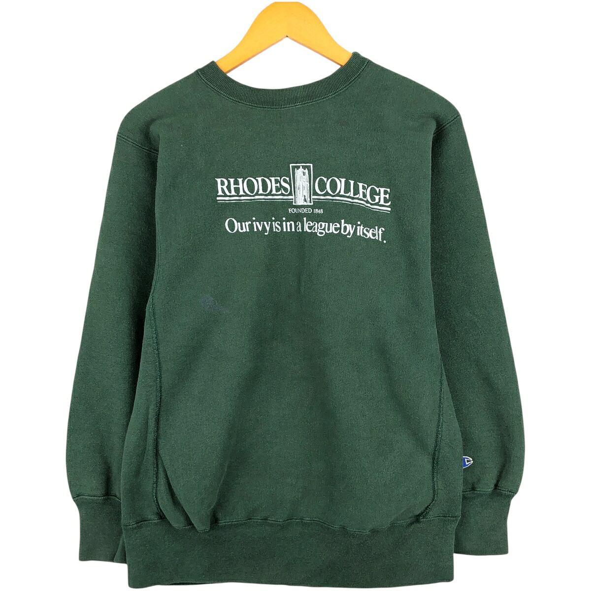 古着 90'S チャンピオン Champion REVERSE WEAVE リバースウィーブ 刺繍タグ カレッジスウェットシャツ トレーナー USA製 メンズL相当 ヴィンテージ /eaa596096 【中古】 【260102】 グリーン系 春夏秋冬