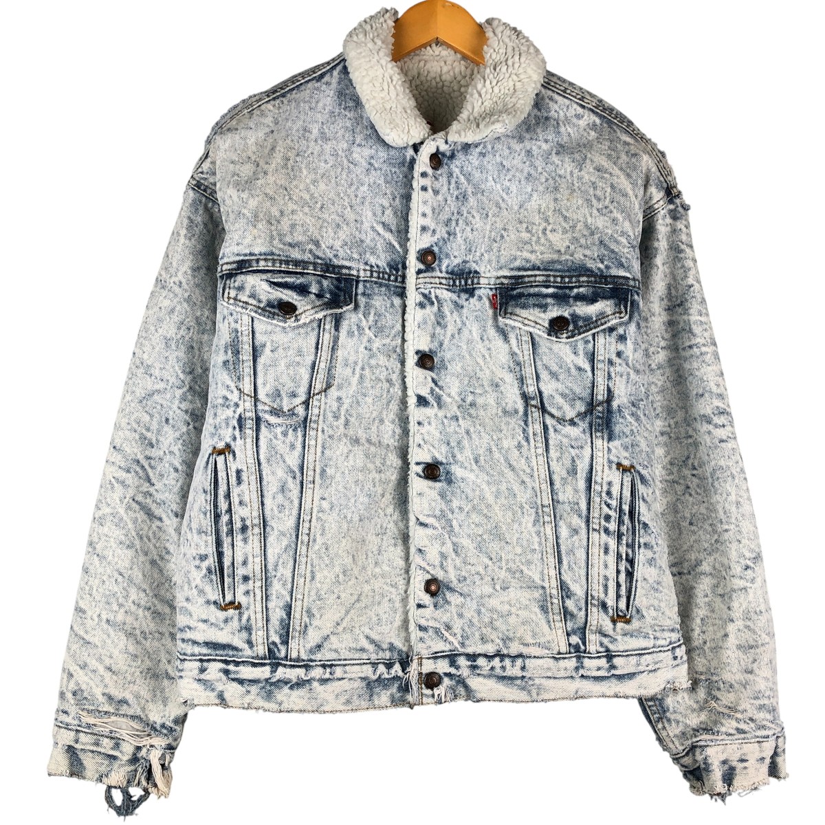 古着 80'S リーバイス Levi's 70609-0219 ケミカルウォッシュ デニムボアジャケット USA製 メンズL相当 ヴィンテージ /eaa596202 【中古】 【251206】 【SS2606_10】｜古着屋JAM 13,467円