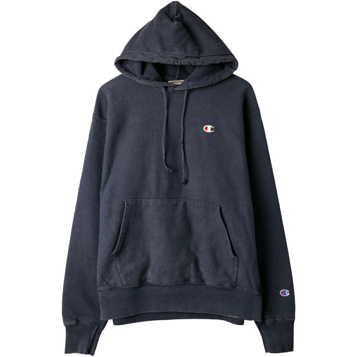 古着 チャンピオン Champion REVERSE WEAVE リバースウィーブ カレッジ スウェットプルオーバーパーカー メンズL相当 /eaa596325 【中古】 【251229】 ネイビー系 春夏秋冬