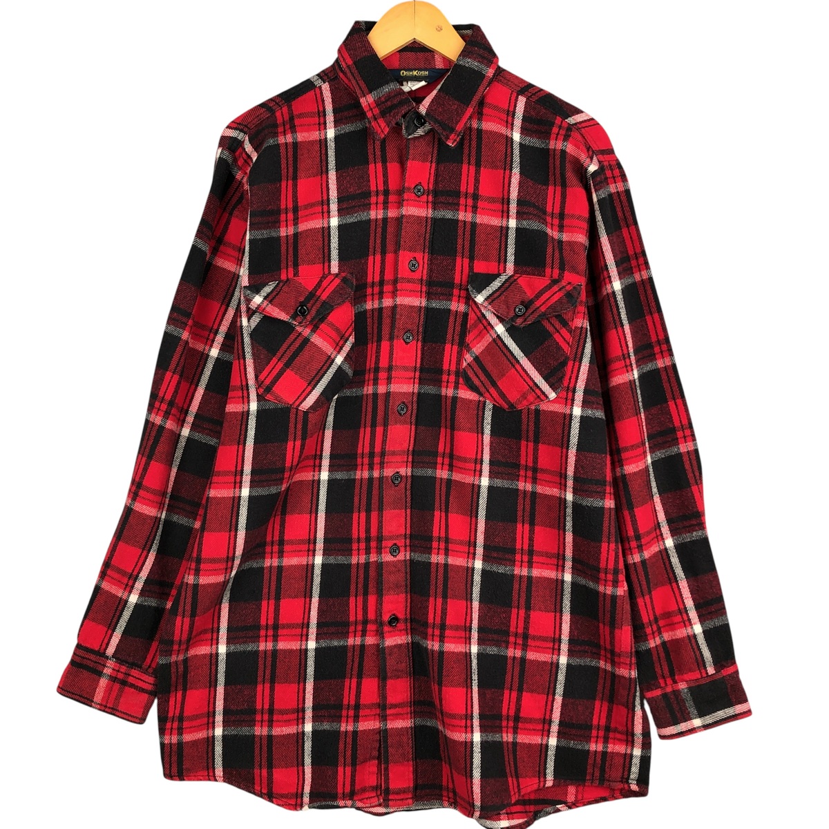 古着 オシュコシュ Osh kosh 長袖 フランネルチェックシャツ メンズL相当 ヴィンテージ /eaa597083 【中古】 【251220】 【CF2512】 レッド系 春夏秋冬