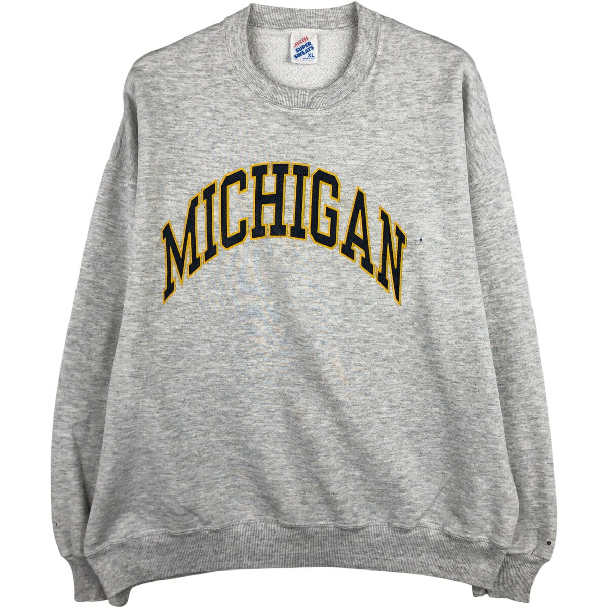 古着 80~90'S ジャージーズ Jerzees MICHIGAN ミシガン大学 カレッジスウェットシャツ トレーナー USA製 メンズXL相当 ヴィンテージ /eaa598188 【中古】 【251227】 【NH-2508】 グレー系 春夏秋冬