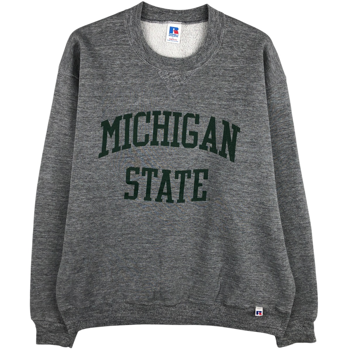 古着 90'S ラッセル Russell MICHIGAN STATE ミシガン州立大学 カレッジスウェットシャツ トレーナー USA製 メンズL相当 ヴィンテージ /eaa598189 【中古】 【251227】 【NH-2508】 グレー系 春夏秋冬