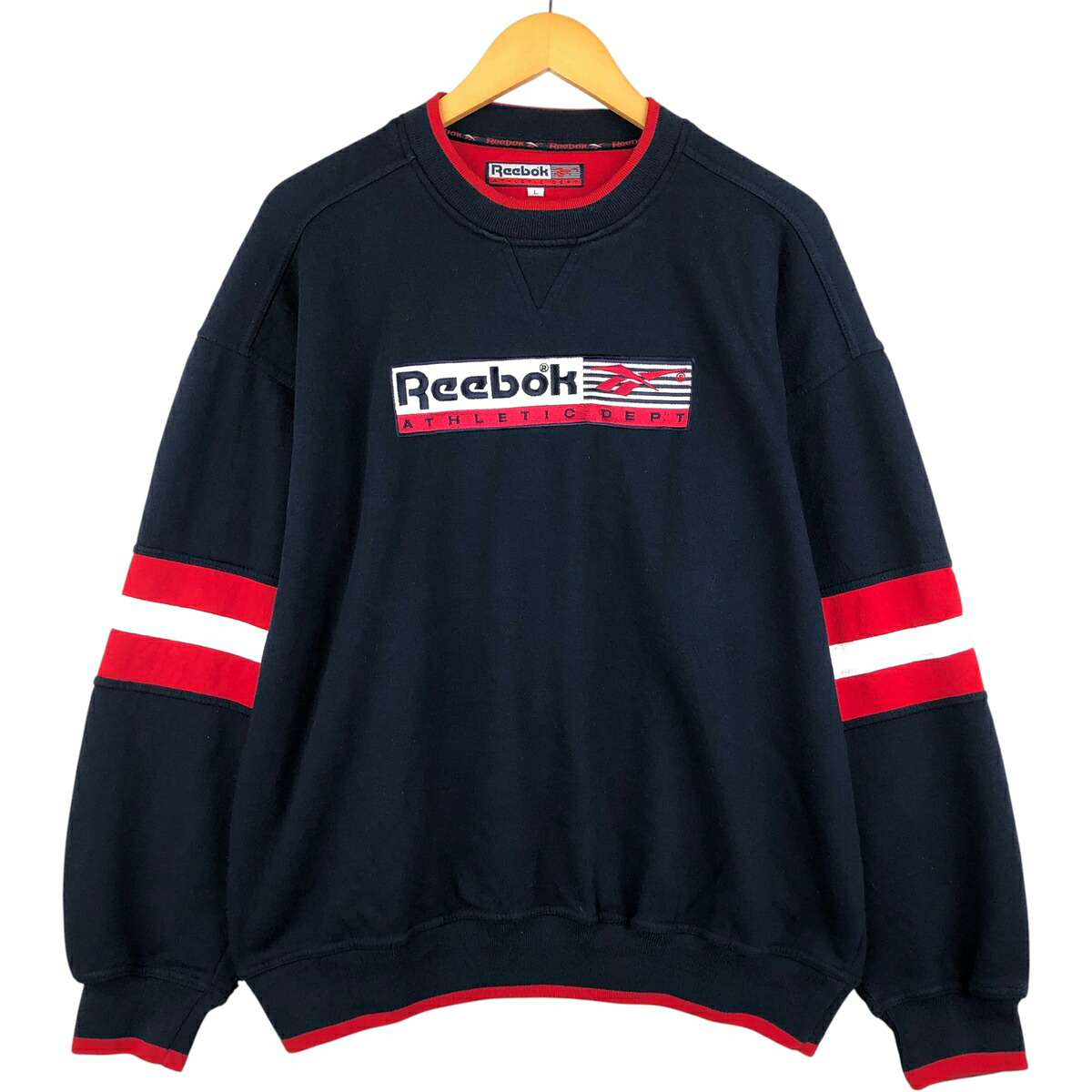 古着 90~00'S リーボック Reebok ATHLETIC DEPT アスレチック デプト ロゴスウェットシャツ トレーナー メンズL相当 ヴィンテージ /eaa598888 【中古】 【251218】
