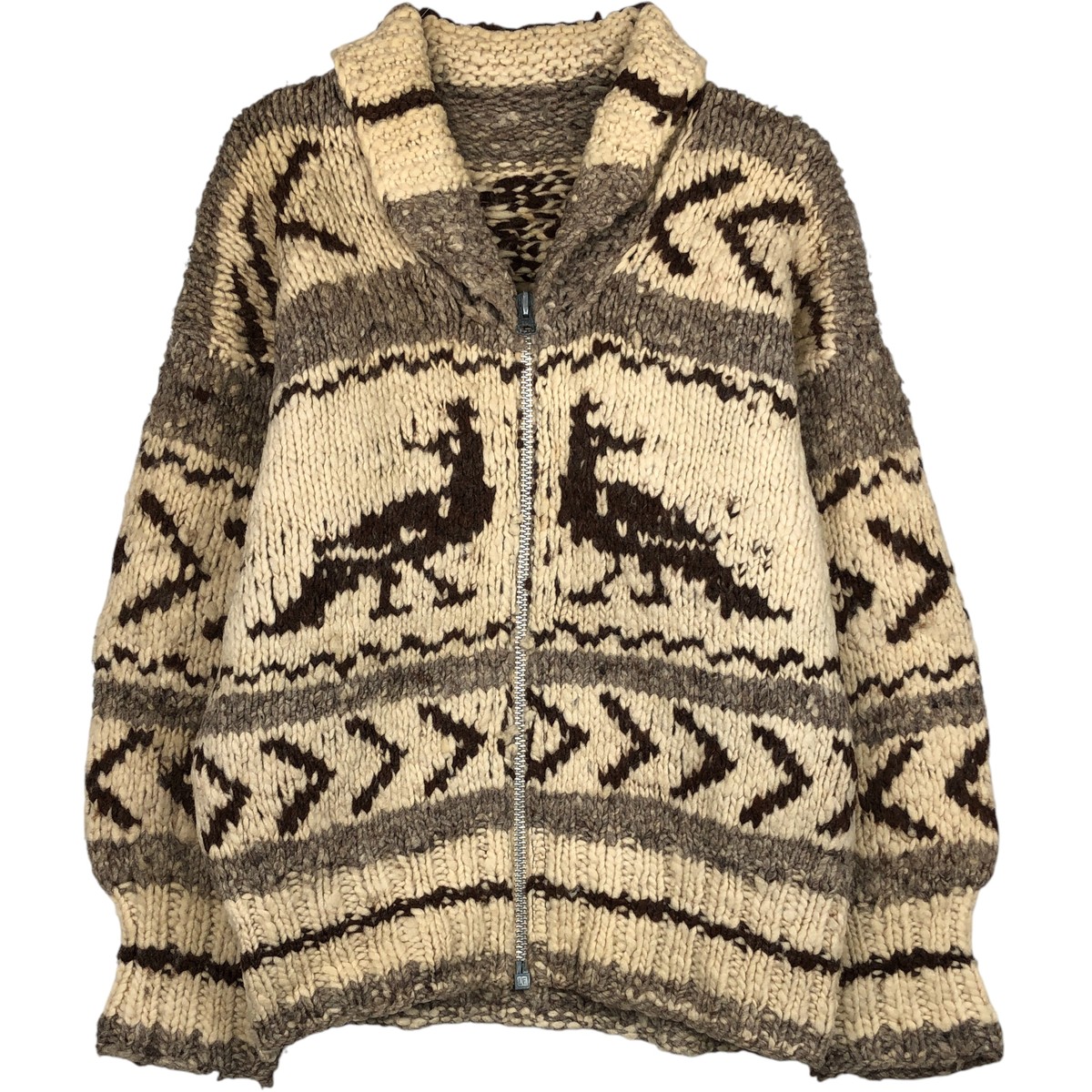 楽天市場】古着 70年代 UNKNOWN 魚柄 総柄 カウチンセーター メンズS