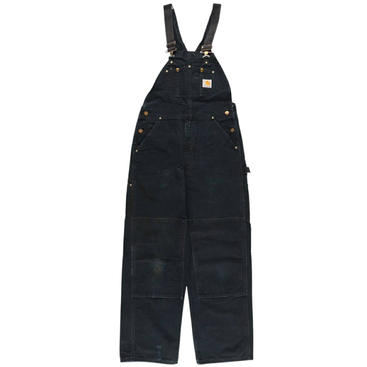 古着 カーハート Carhartt ダブルニー ダック オーバーオール メンズw32相当 /eaa599504 【中古】 【251222】 ブラック系 春夏秋冬
