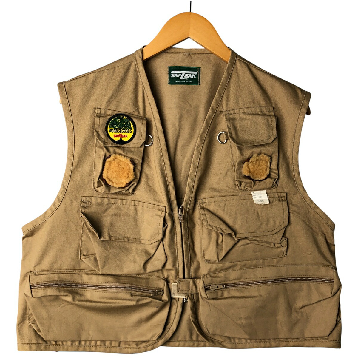 古着 80~90'S SAFTBAK フィッシングベスト USA製 メンズL相当 ヴィンテージ /eaa599554 【中古】 【260106】 ベージュ系 春秋冬